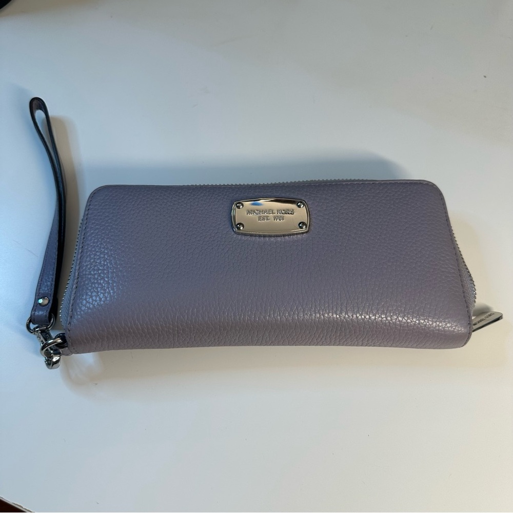 Michael Kors Purple Grey Lavender Wristlet Large Wallet